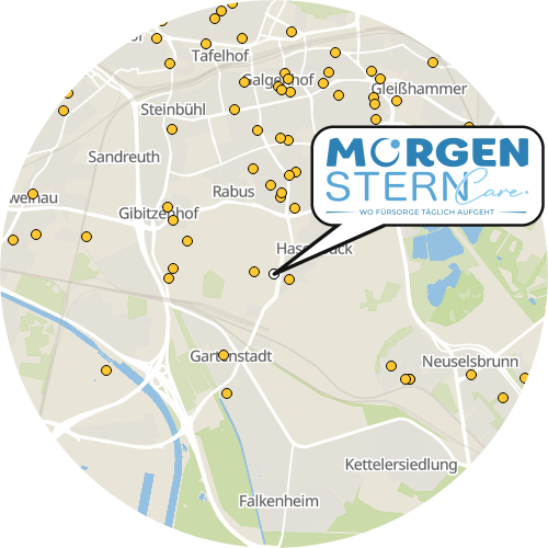 Kartenausschnitt für die Firma Morgenstern Care e.K.