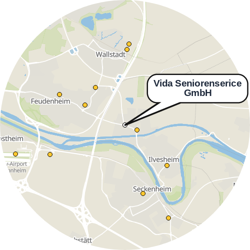 Kartenausschnitt für die Firma Vida Seniorenserice GmbH