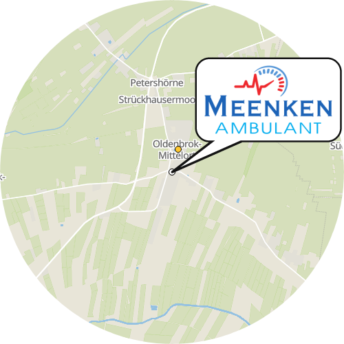 Kartenausschnitt für die Firma Meenken Ambulant - Hans Werner Meenken e.K.