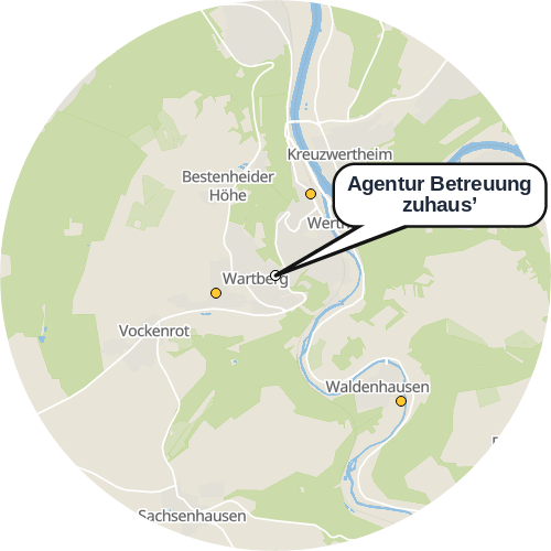 Kartenausschnitt für die Firma Agentur Betreuung zuhaus’