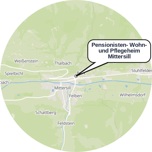 Kartenausschnitt für die Firma Pensionisten- Wohn- und Pflegeheim Mittersill
