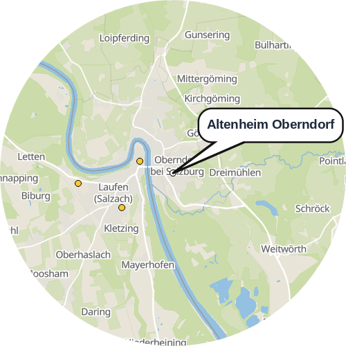 Kartenausschnitt für die Firma Altenheim Oberndorf