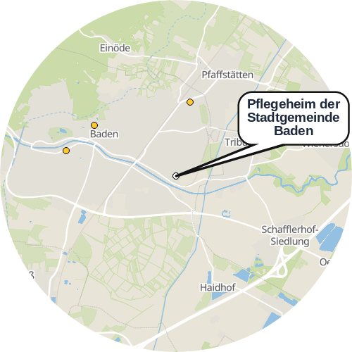 Kartenausschnitt für die Firma Pflegeheim der Stadtgemeinde Baden