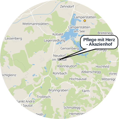 Kartenausschnitt für die Firma Pflege mit Herz - Akazienhof