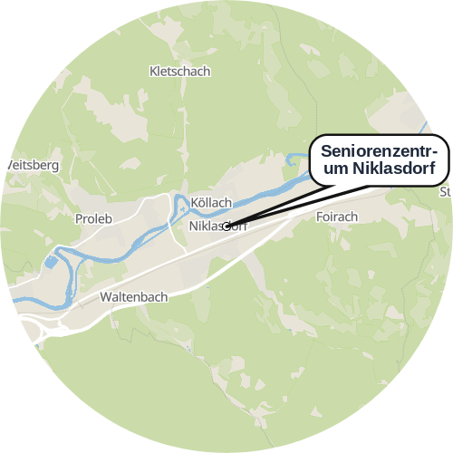 Kartenausschnitt für die Firma Seniorenzentrum Niklasdorf