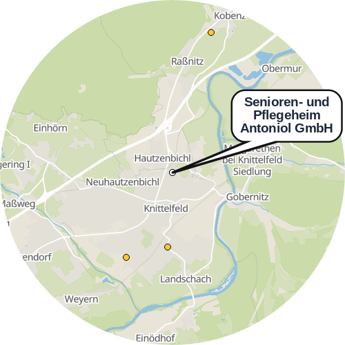 Kartenausschnitt für die Firma Senioren- und Pflegeheim Antoniol GmbH
